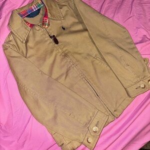 Polo by Ralph Lauren Khaki Jacket with Plaid Collar